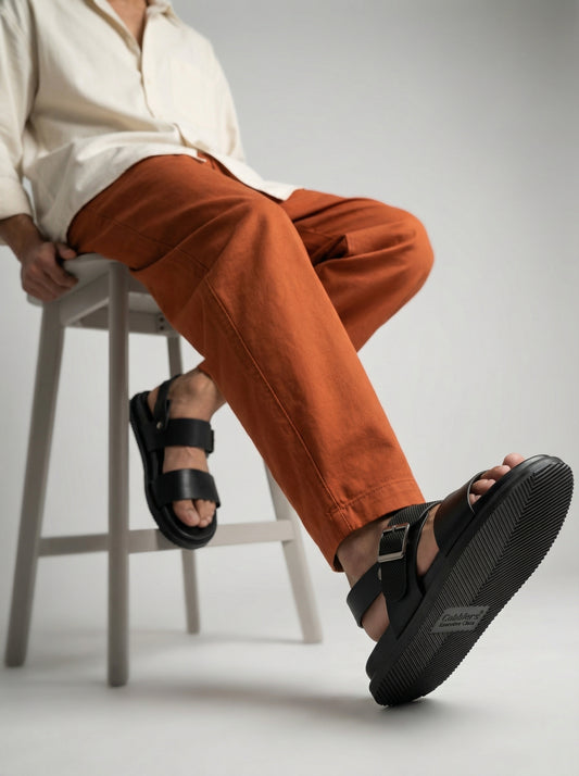 Black A6 Sandals