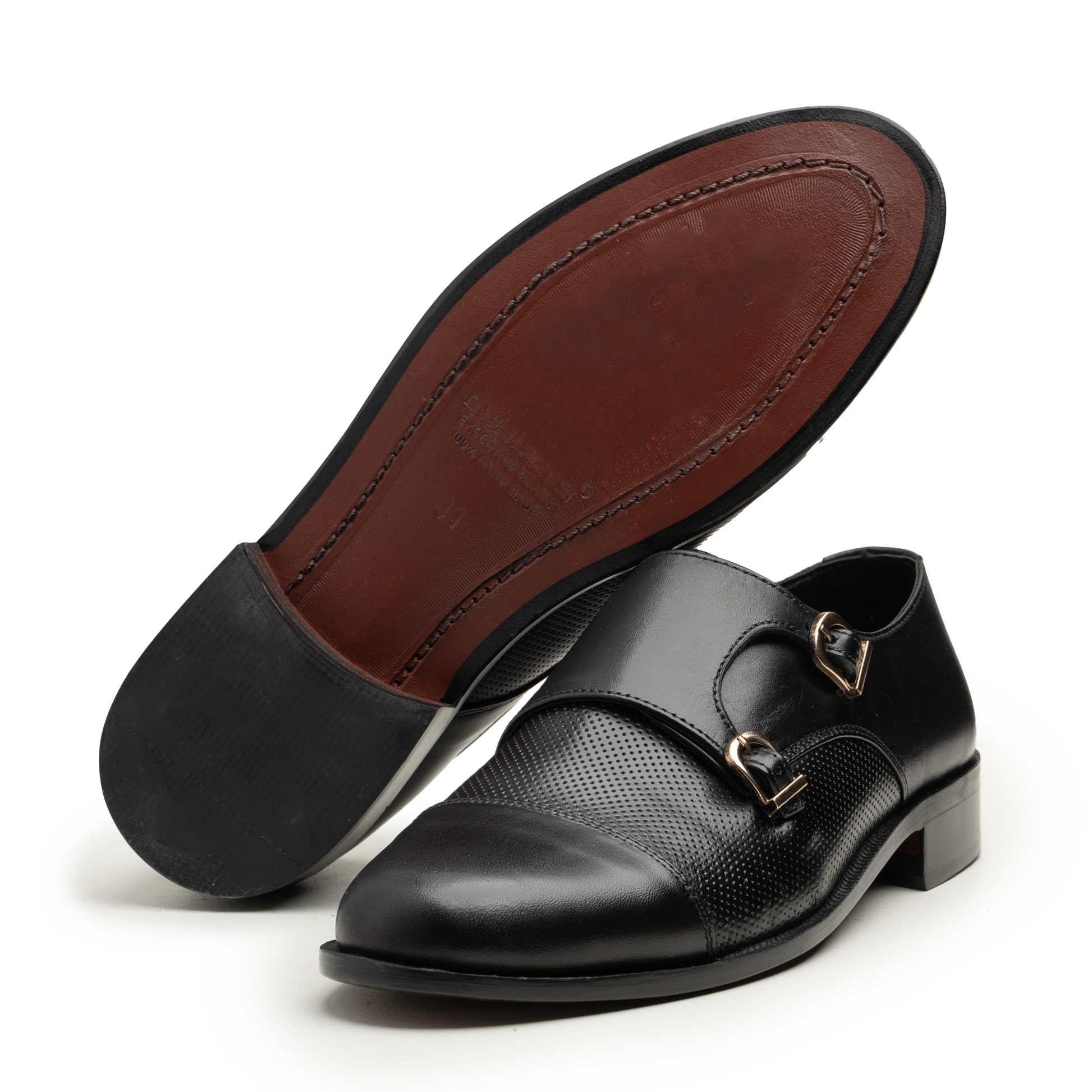 Double Monk Straps - 063-JALI-41-BLK - Cobblers-pk